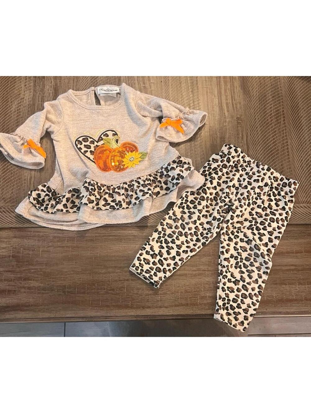 Rare editions leopard Fall outfit baby girl 12M